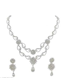 Glamorous Flower Design Silver Plated...