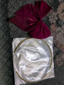 Elegant Gold Choker Necklace and hair bow