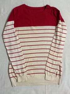 Red & White Striped Pullover