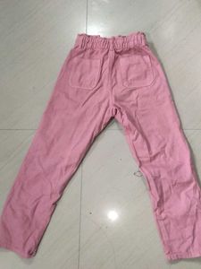 Pink Paperbag Waist Pants