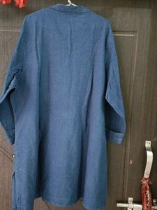 Blue Embroidered Tunic Top