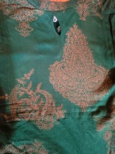 Emerald Green &amp; Gold Anarkali Dress