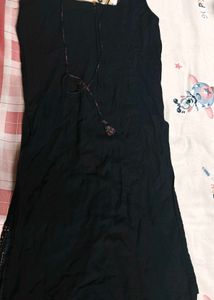 Black Kurta with Floral Embroidery