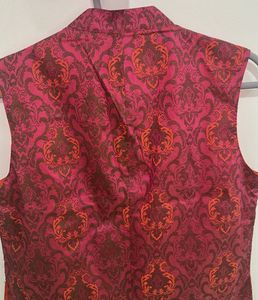Stylish Embroidered Brocade Vest