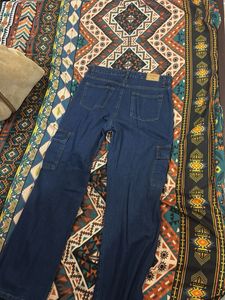 Stylish Blue Denim Cargo Jeans