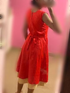 Elegant Red bow Midi Dress