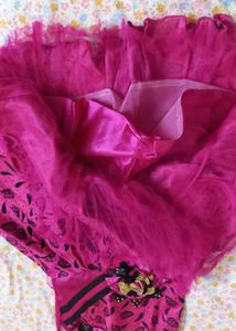 Dark Magenta Girls  Frock (8 To  10 Years)