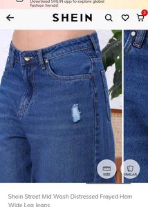Shein Wide Leg Distressed Jeans