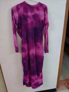 Purple Tie-Dye Bodycon Dress