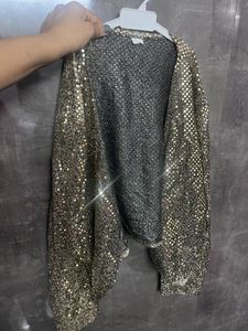 Sequin Front Open Jacket/Shrug
