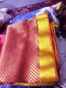 price drop Pink &amp; Gold  Silk Saree with blouse