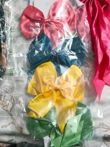 Set of Assorted Satin Bow Hair Clips