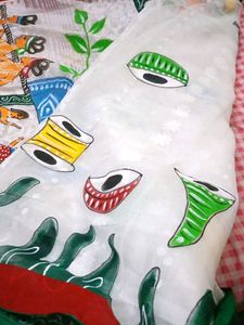 Bengal handloom weavers jamdani hand printing sare