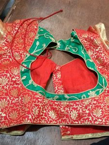 Red Brocade Blouse