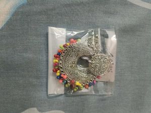 Boho Jhumka Earrings with Beads