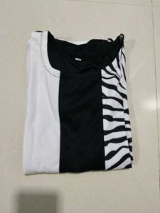 Monochrome Zebra Print Midi Dress