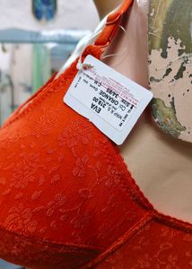 Floret Orange Lace Bra