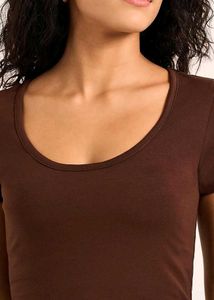 People by Pantaloons Brown Fitted Top