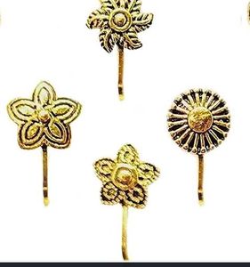 Set of 4 Gold Flower Nose Pins