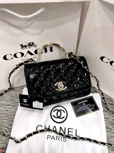 CHANEL*  *PATENT QUILTED FLAP BAG*  WITHOUT BOX