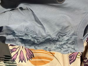 Cute "Just Smile" Blue Top