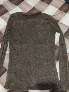 Sparkly Brown Long Sleeve Top