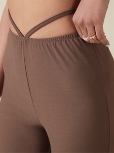 Cozy Brown Ribbed Flare Set