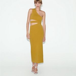 Zara New Celeb Style Cutout Sexy Midis Dress