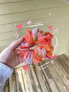Bright Pink Satin Scrunchie
