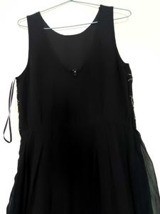 Elegant Black Beaded Midi Dress