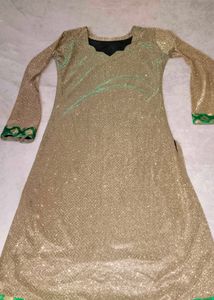 Sparkling gharara suit with velvet kurti