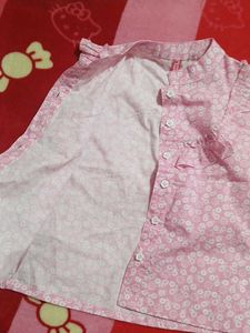 Cute Pink Floral Top &amp; White Shorts Set