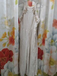 Elegant White Embroidered Jumpsuit