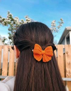 Crochet Bow Hair Clip