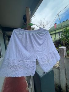 White Lace Trimmed Petticoat Shorts