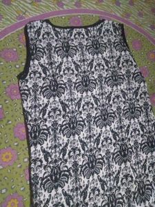 Vintage Black &amp; White Patterned Dress