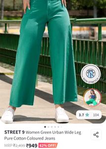 💚 Brand New Street9 Green Wide Leg Jeans