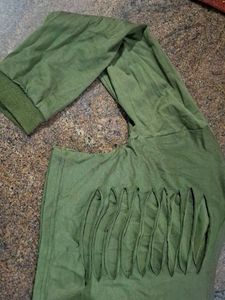 Unique Cut-Out Green T-Shirt