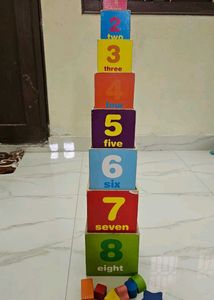 Wooden Shape Sorting Stacking Blocks Toy 8