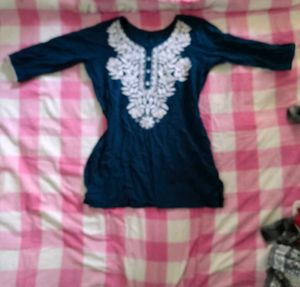 Embroidered Blue Kurta