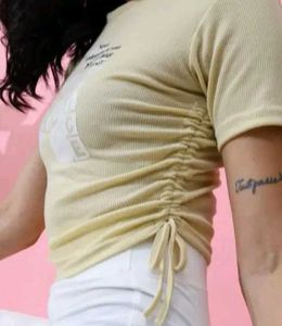 Cute Ruched Side T-Shirt