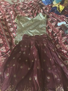 Pattu Pavadai Or  Lehenga Choli Set