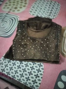 Embellished Velvet Kurta Set