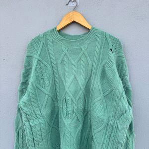 Mint Green Cable Knit Sweater