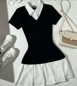 (new) Littlebox Chic Black & White Collared Dress