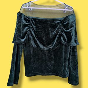 Elegant Velvet Off-Shoulder Top