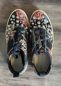 Zara Embroidered &amp; Embellished Sneakers