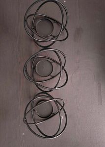 Modern Black Metal Candle Holder Set