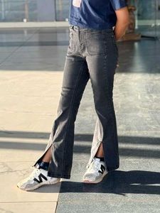 Women's Flared Jeans with Slit