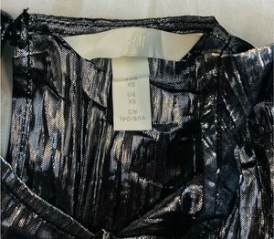 Sparkly Silver Puff Sleeve Top